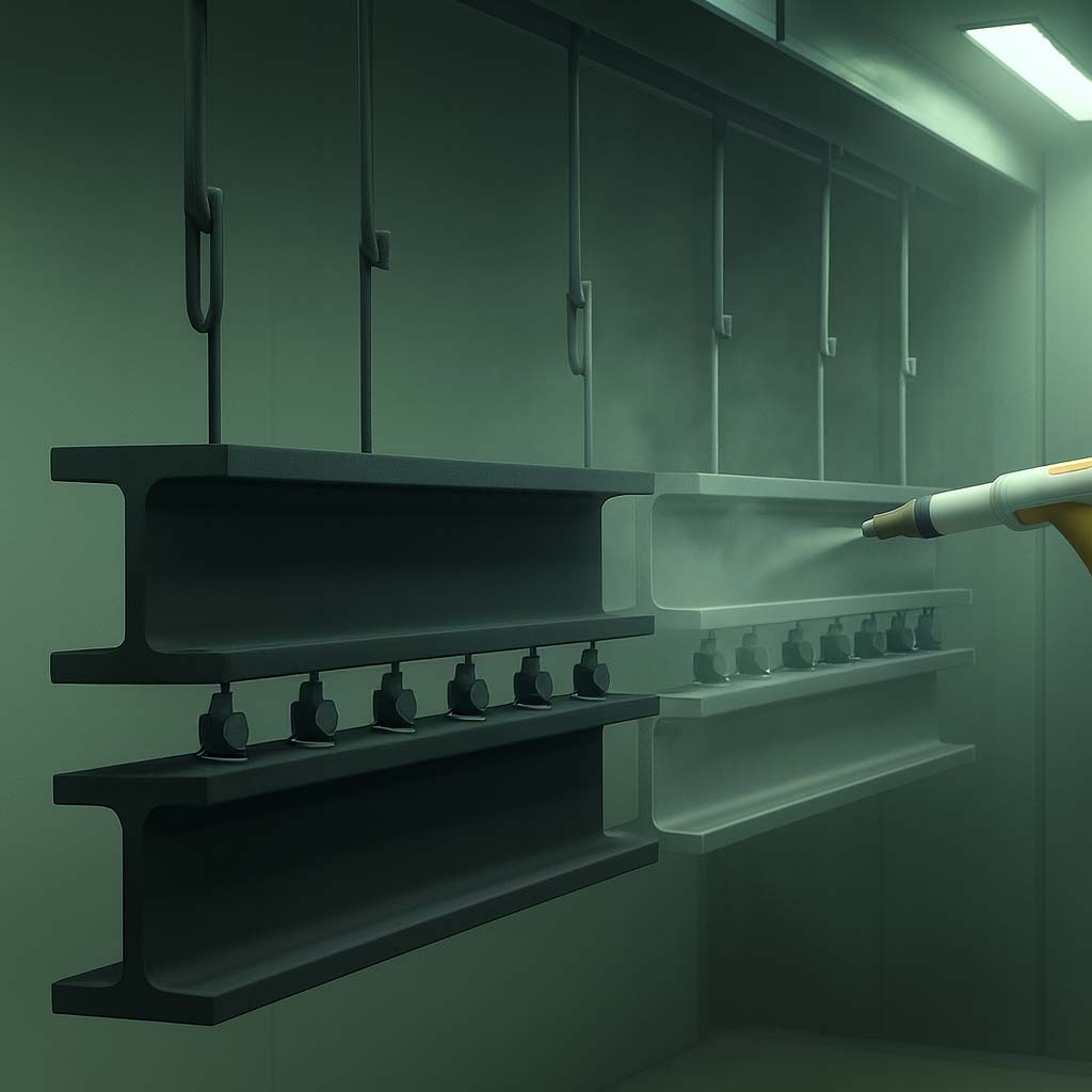 Pulverbeschichtete Stahltraeger